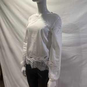 White House Black Market Elegant White Lace Top